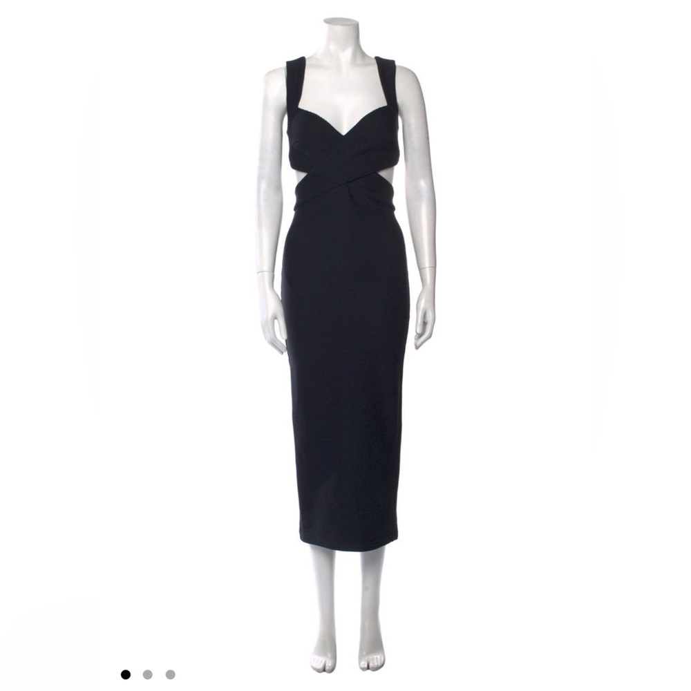 Ronny Kobo Collection Black Sheath Dress Sweetheart Neckline